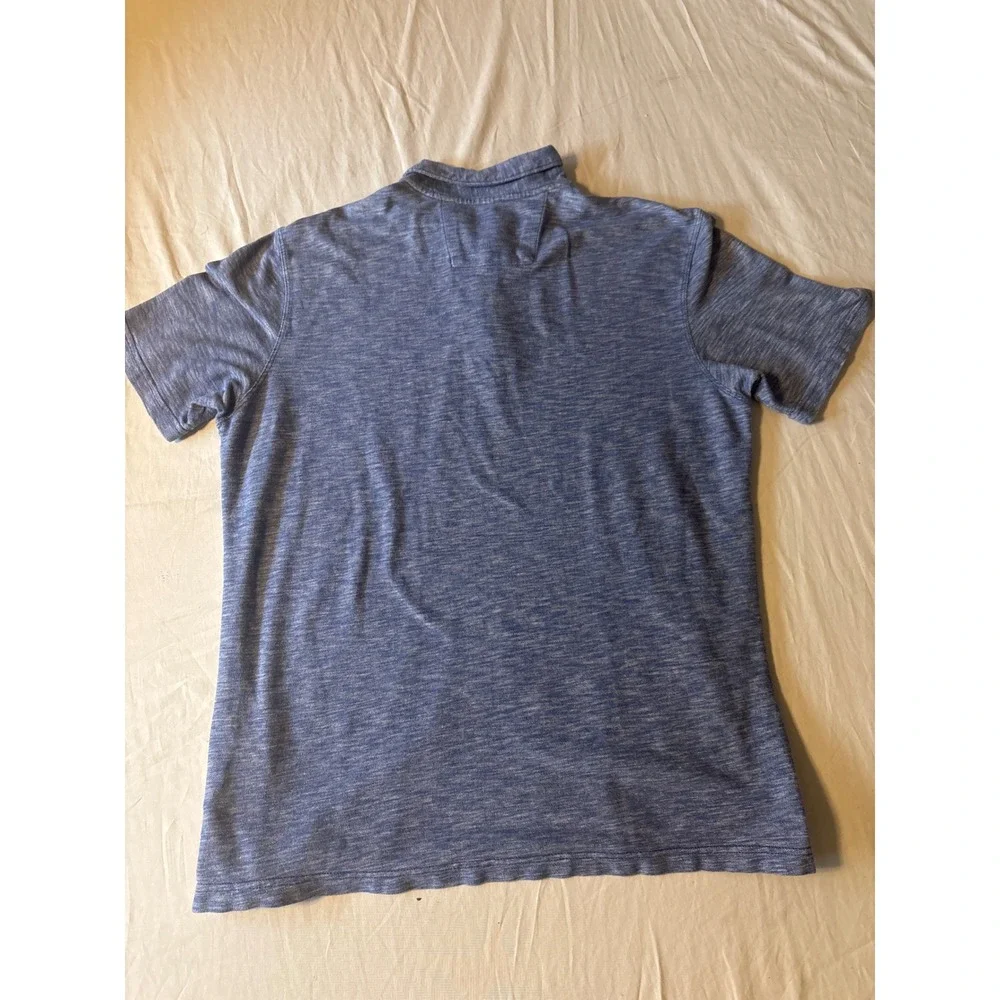 Banana Republic Polo Shirt Mens Large Blue  Elephant Logo Heathered